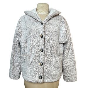 Cupio Anthropologie Teddy Sherpa Jacket Sweater Fleece‎ Cream XL
